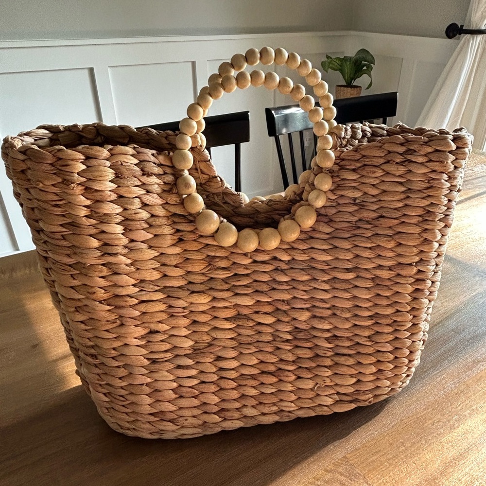 A new day straw beach bag